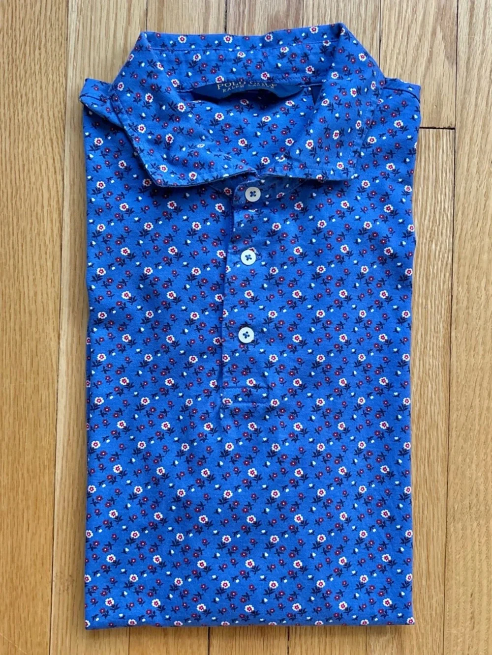 Polo Ralph Lauren Golf Men’s Short Sleeve Polo Shirt Pima Cotton XL Blue Floral